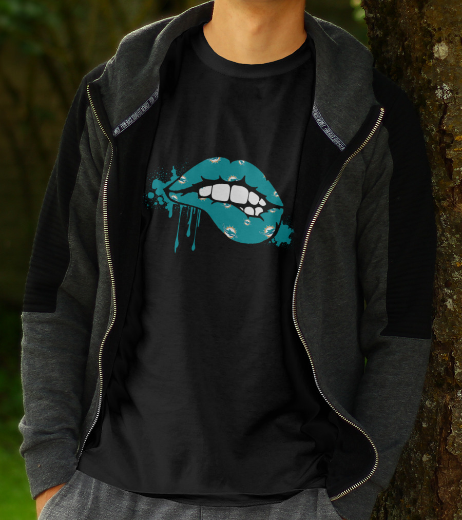 Dripping Lips Miami Dolphins T-Shirt
