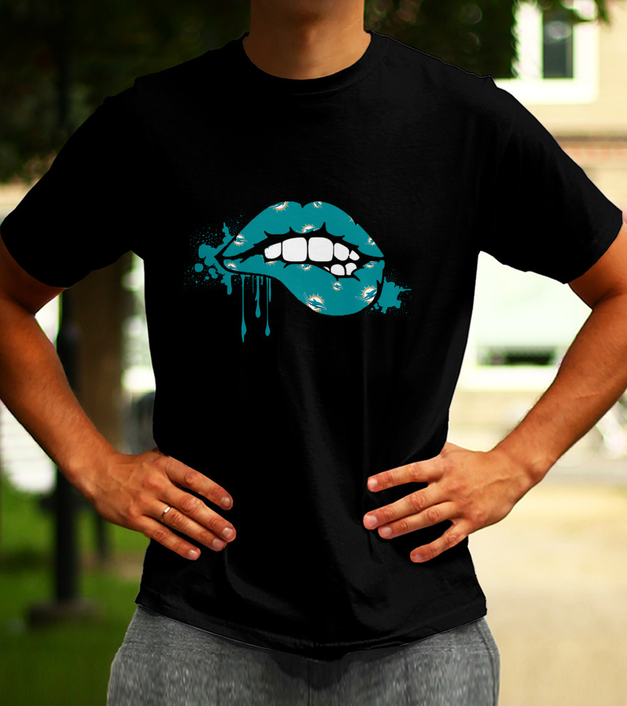 Dripping Lips Miami Dolphins T-Shirt