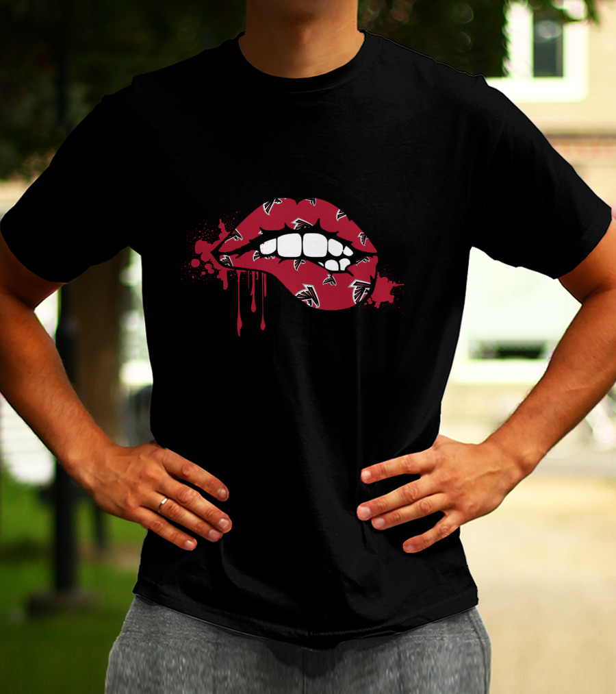 Dripping Lips With Falcons Iconic Red Bite T-Shirt