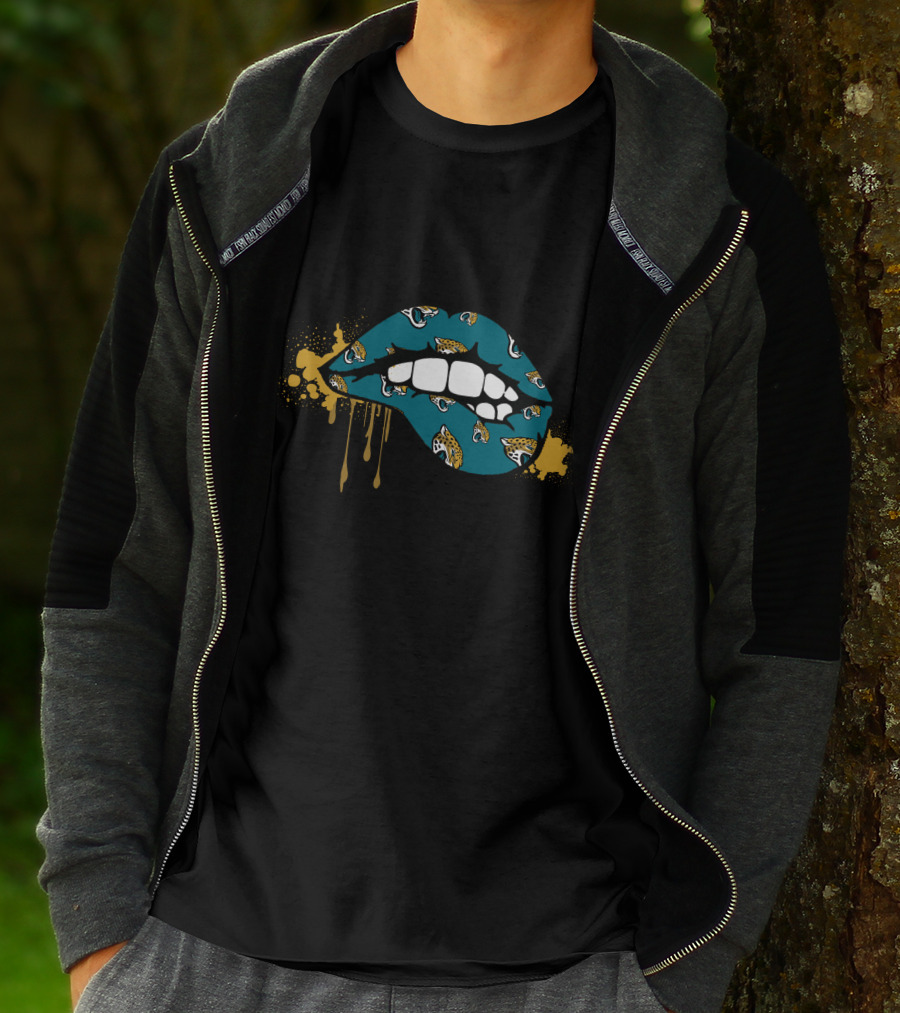 Dripping Lips Teal Gold Jaguars T-Shirt