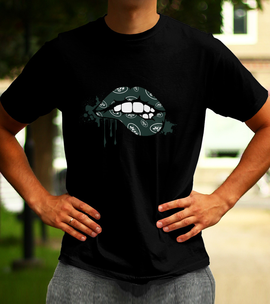 Dripping Lips New York Jets Logo T-Shirt