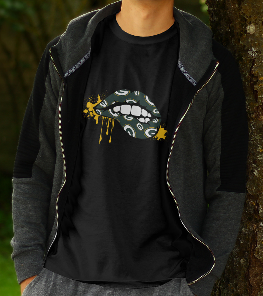 Dripping Lips Green Bay Packers T-Shirt