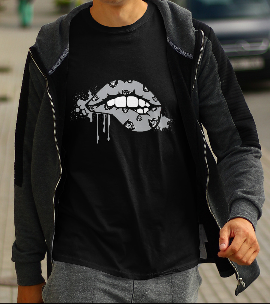 Dripping Lips Raiders Nfl Team T-Shirt