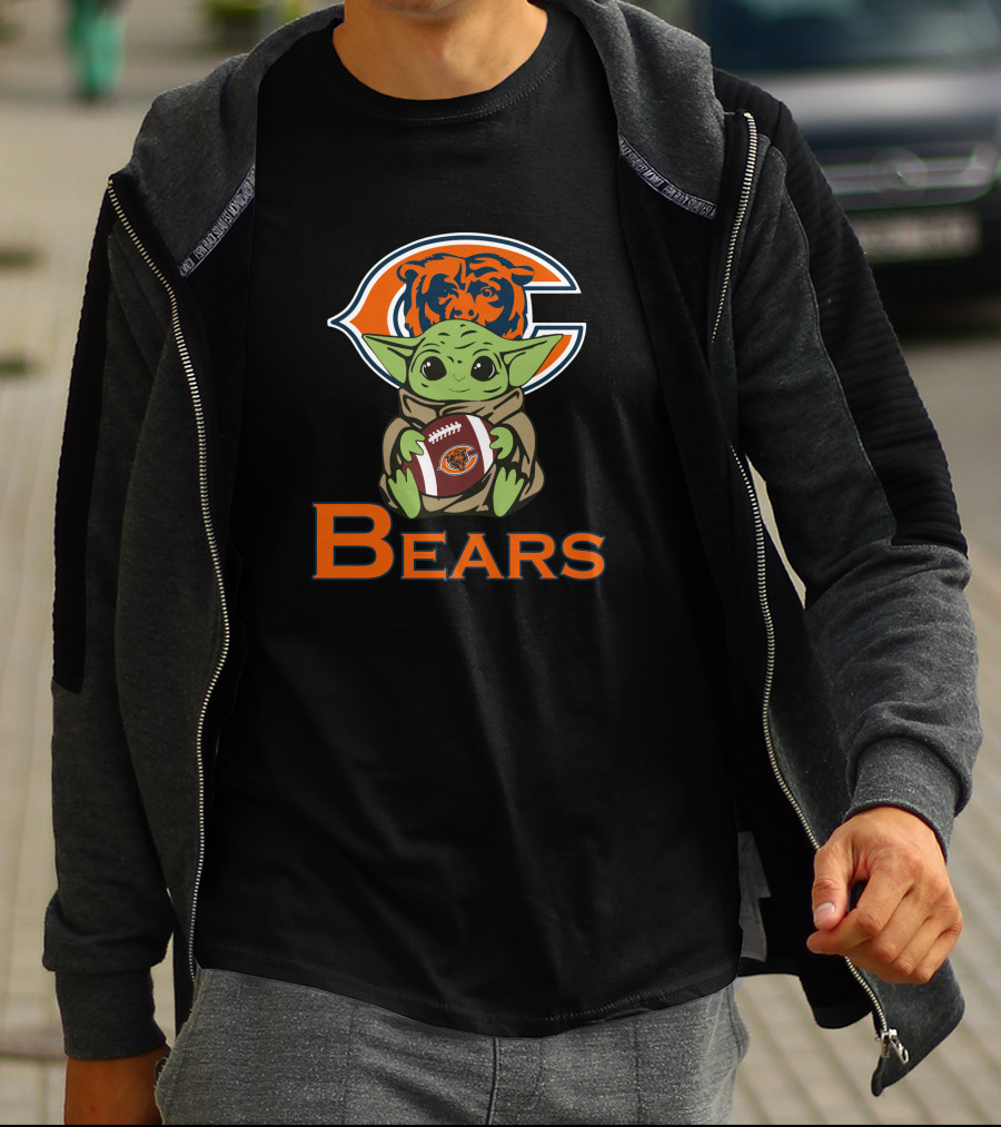 Bears Baby Yoda Chicago Star Wars Football T-Shirt
