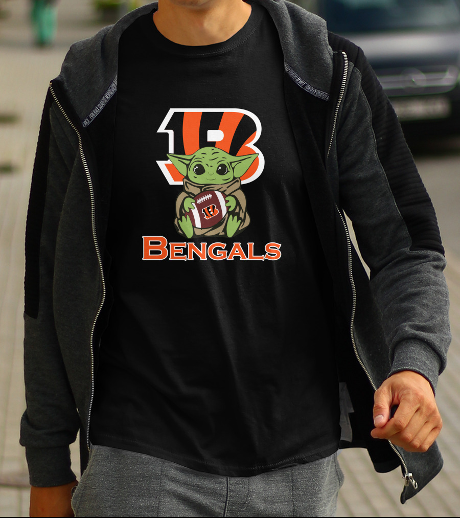 Bengals Baby Yoda Star Wars Football Fan T-Shirt
