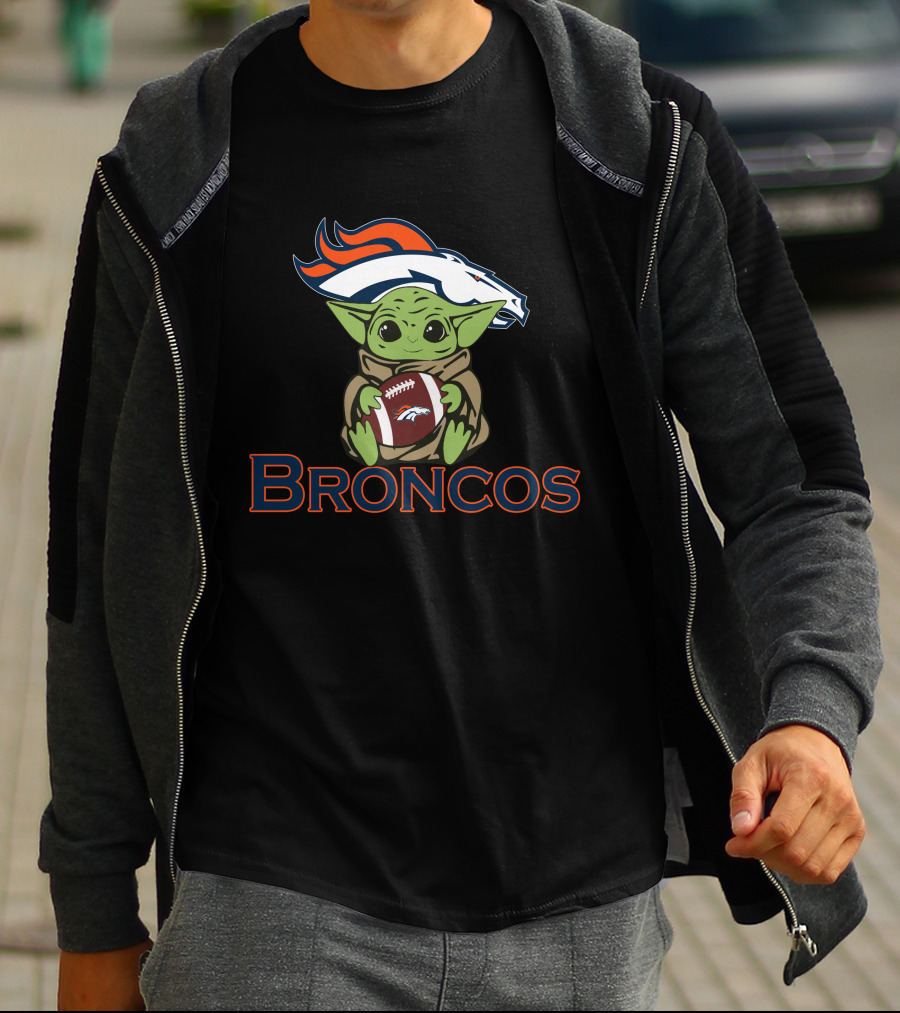 Broncos Baby Yoda Star Wars Football Team T-Shirt