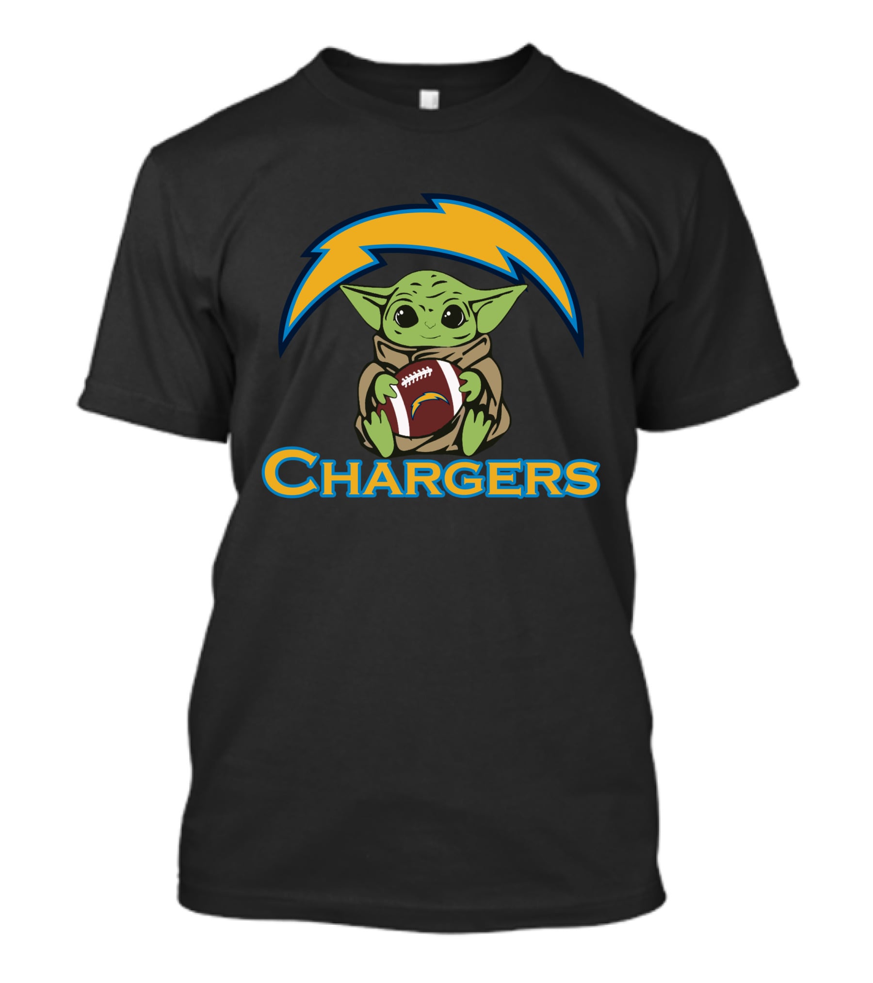 Chargers Baby Yoda Star Wars Football T-Shirt