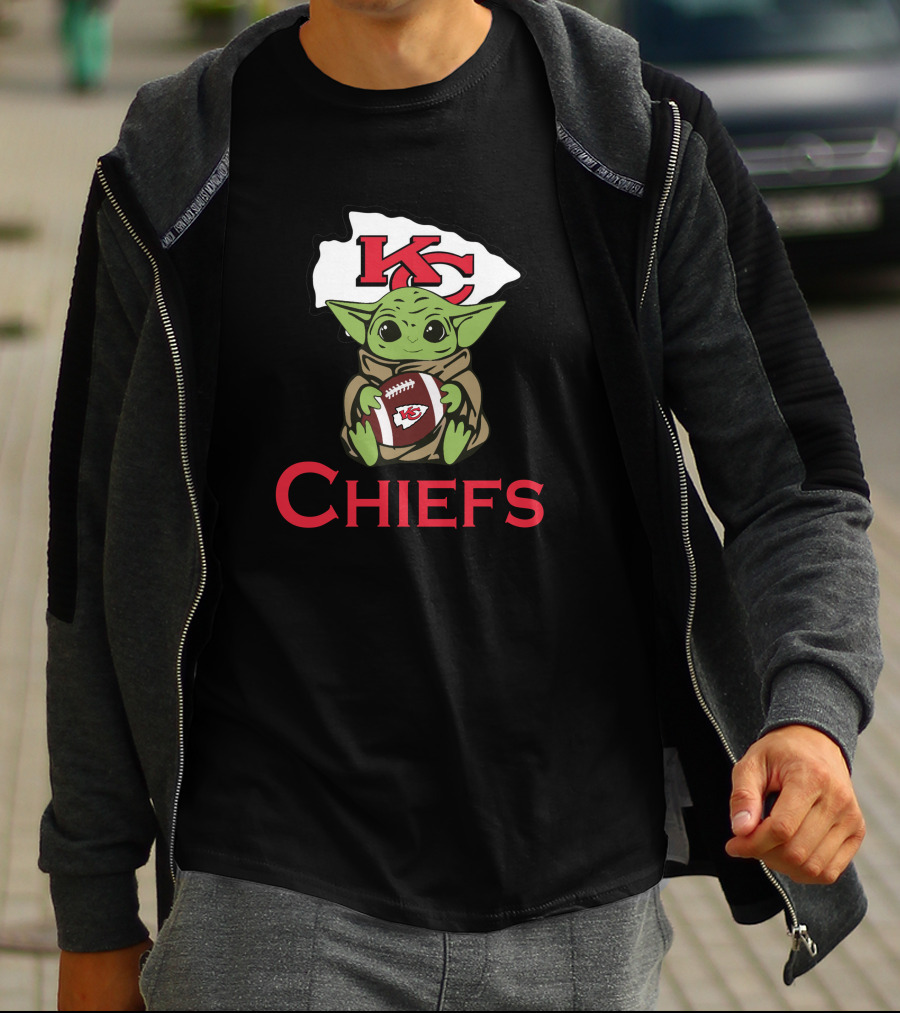 Chiefs Baby Yoda Star Wars Kansas City Football T-Shirt