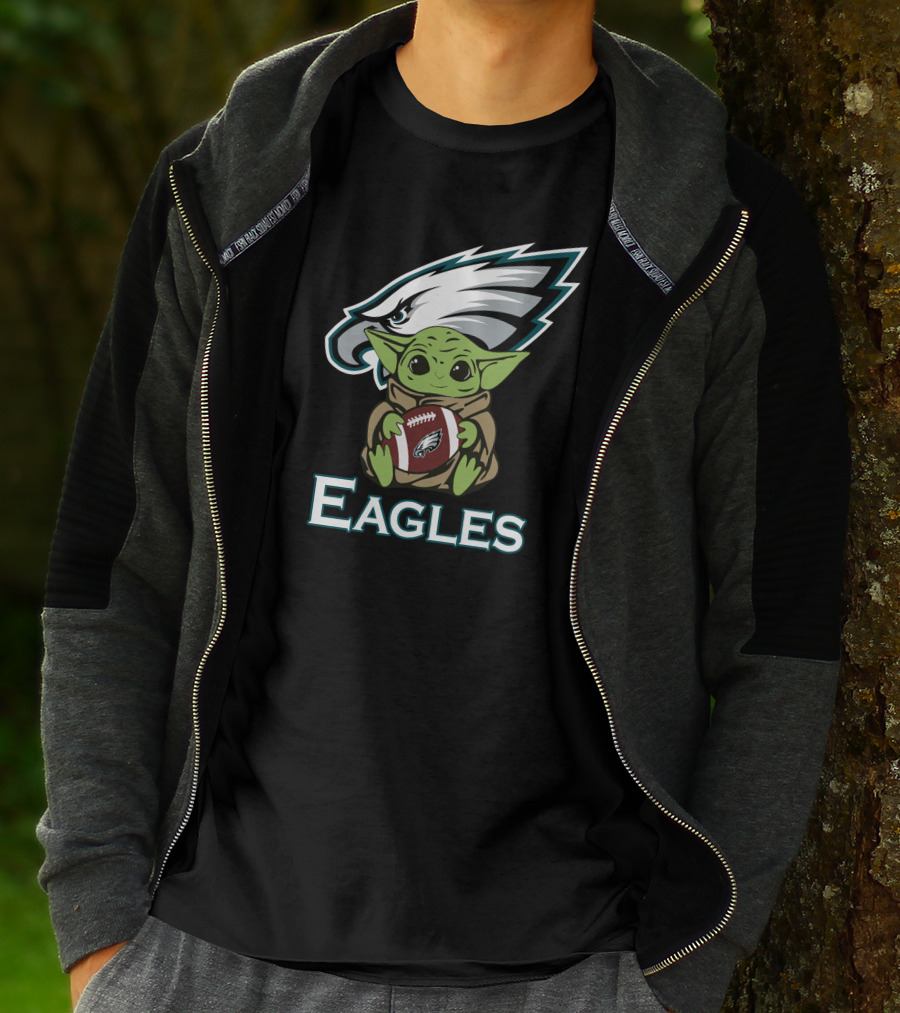 Eagles Baby Yoda Star Wars Football Fan T-Shirt