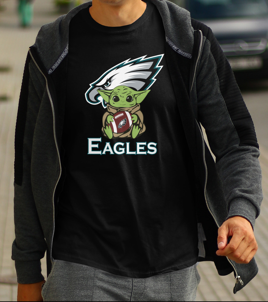 Eagles Baby Yoda Star Wars Football Fan T-Shirt