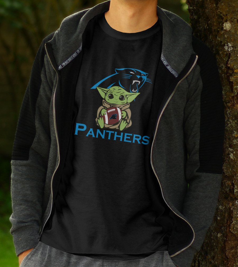 Panthers Baby Yoda Football Star Wars T-Shirt