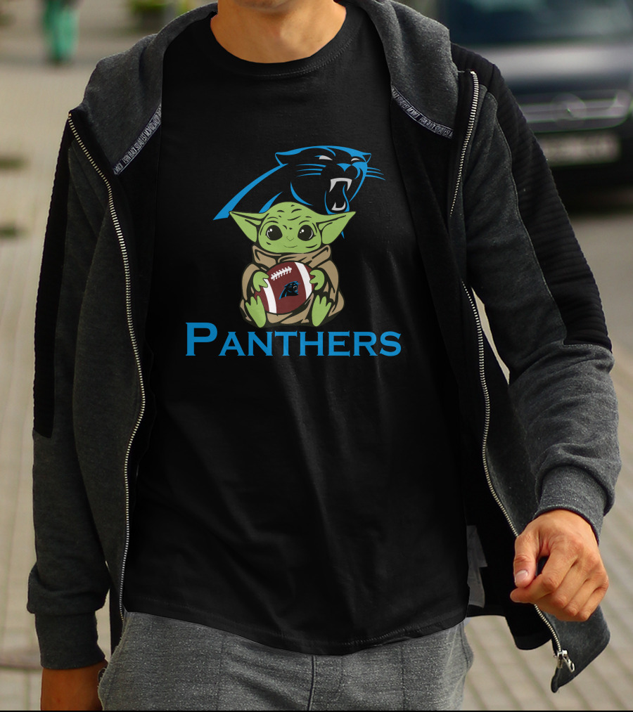 Panthers Baby Yoda Football Star Wars T-Shirt