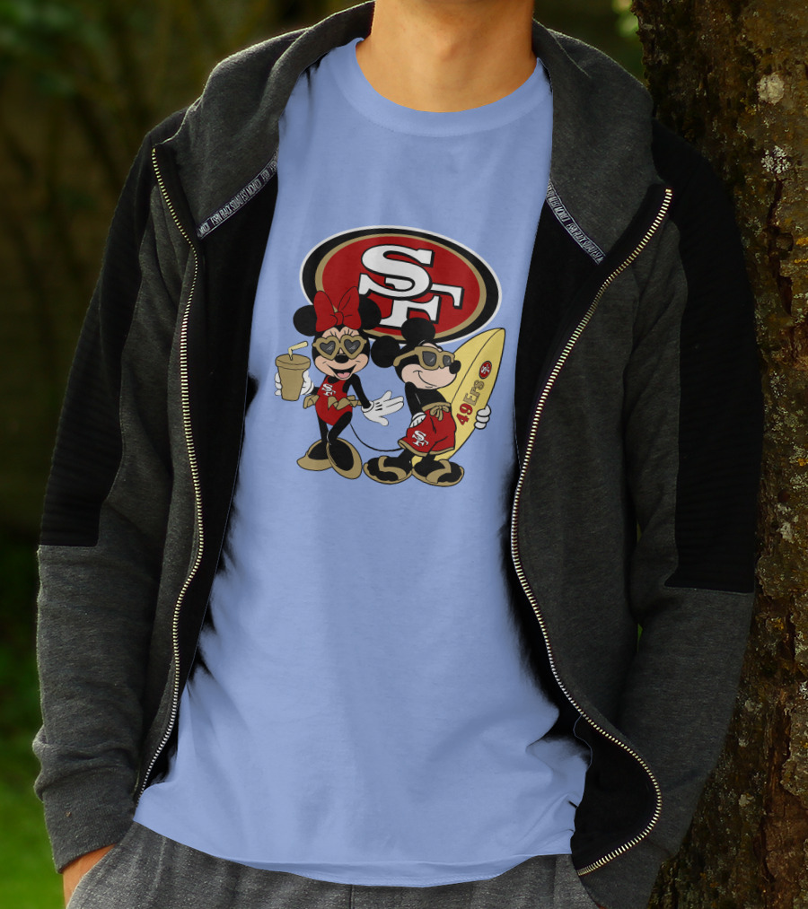 49ers Mickey Minnie Surfing Vacation Sf T-Shirt