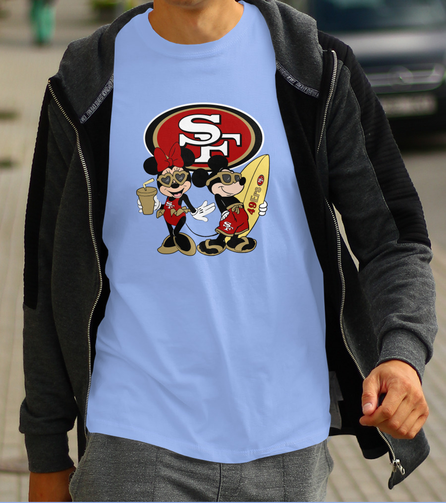 49ers Mickey Minnie Surfing Vacation Sf T-Shirt