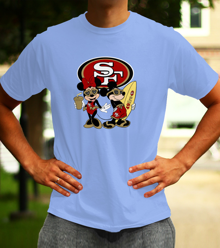 49ers Mickey Minnie Surfing Vacation Sf T-Shirt