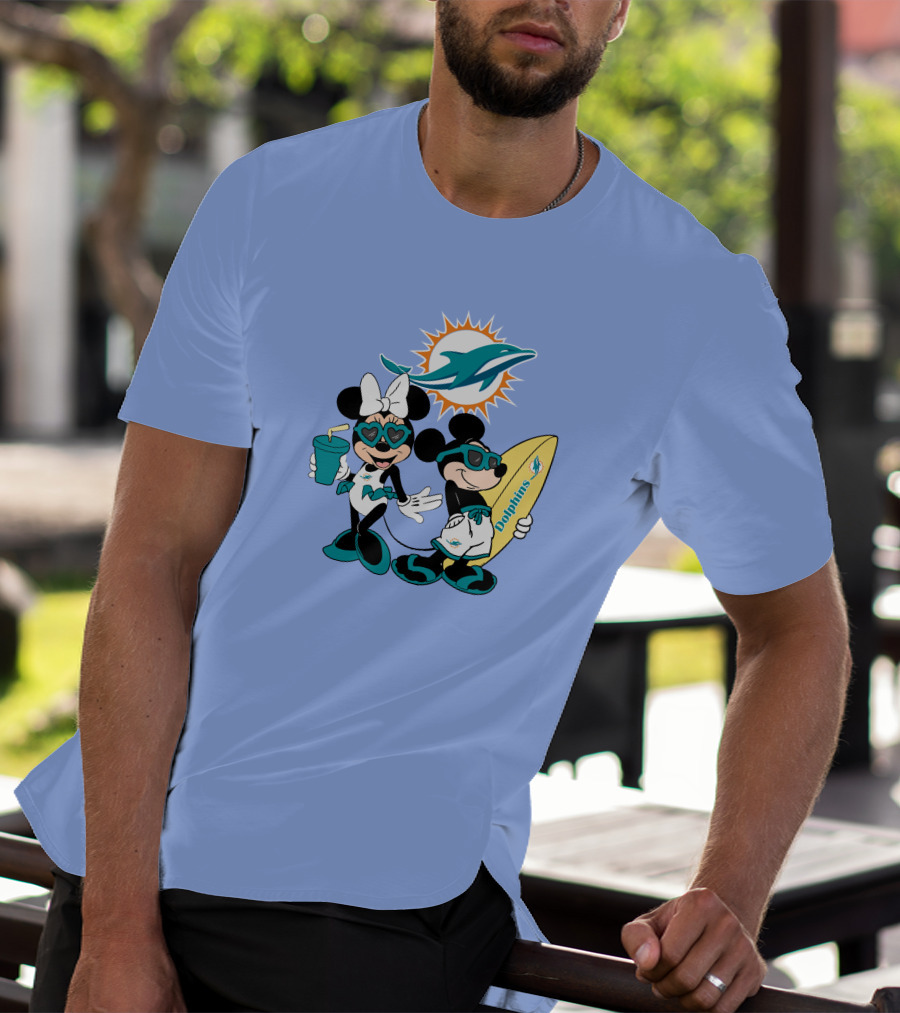 Dolphins Mickey Minnie Vacation Miami Surfing Fun T-Shirt