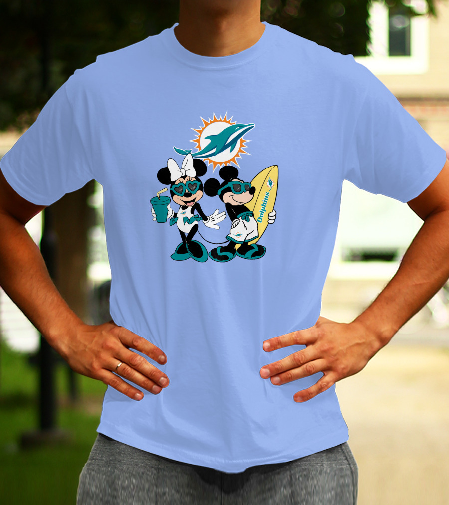 Dolphins Mickey Minnie Vacation Miami Surfing Fun T-Shirt