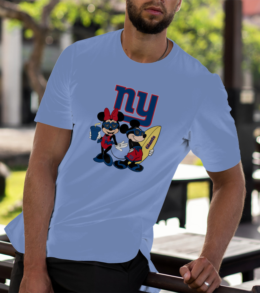 Ny Giants Vacation Mickey Minnie T-Shirt