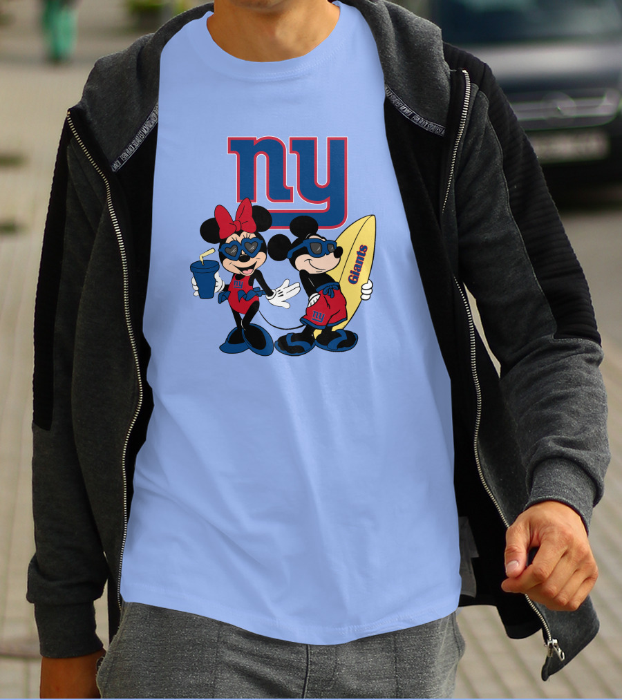 Ny Giants Vacation Mickey Minnie T-Shirt