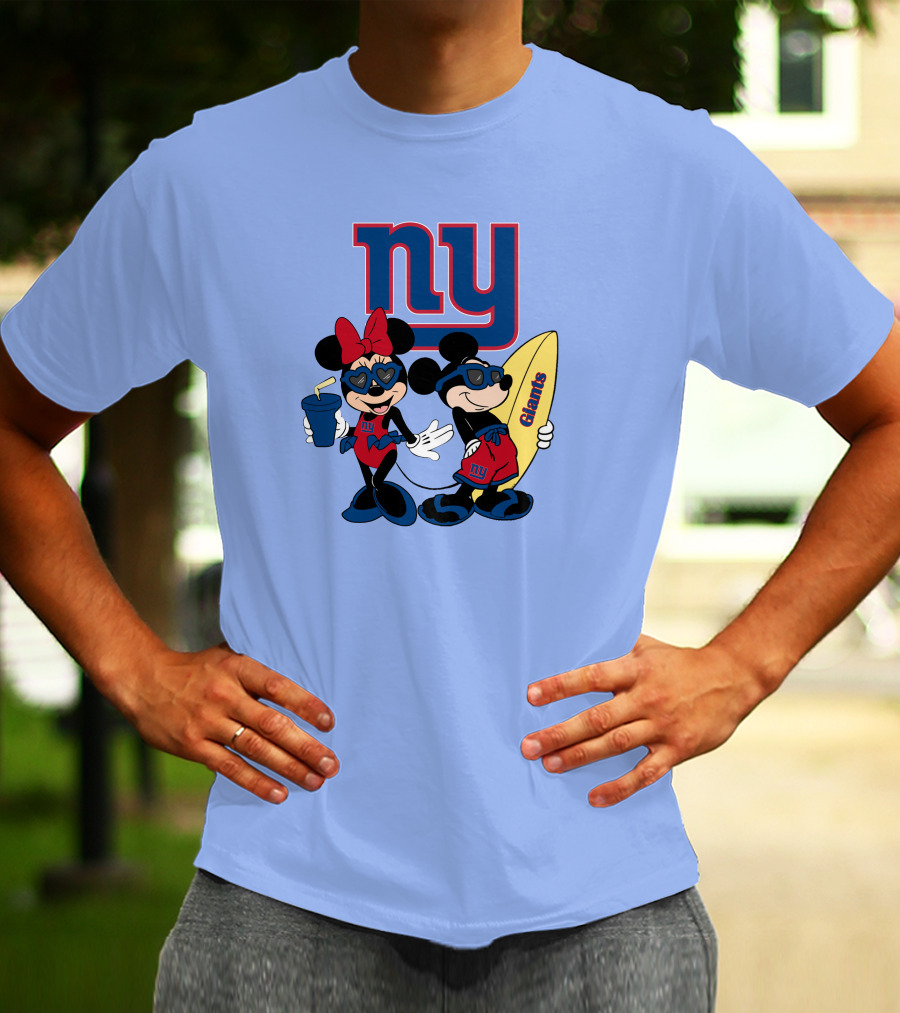 Ny Giants Vacation Mickey Minnie T-Shirt