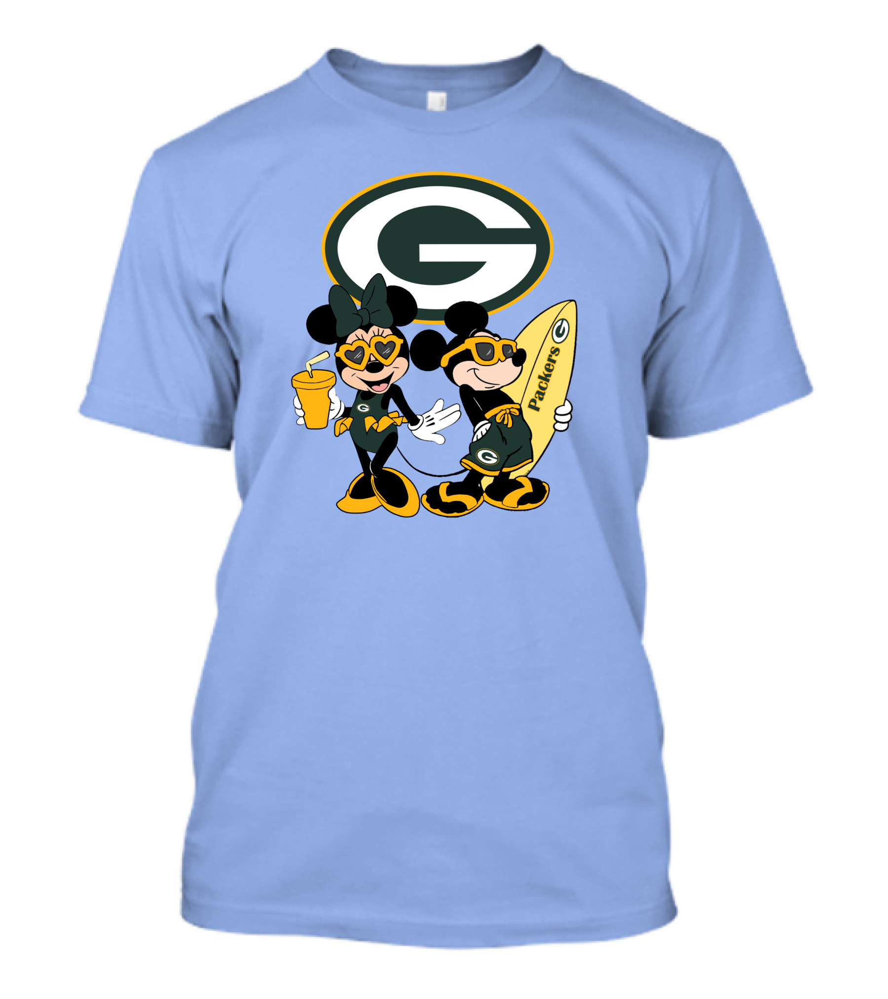 Packers Mickey Minnie Surfing Vacation Fun T-Shirt