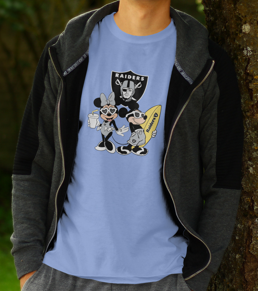 Raiders Mickey Minnie Vacation Surfing Fun T-Shirt