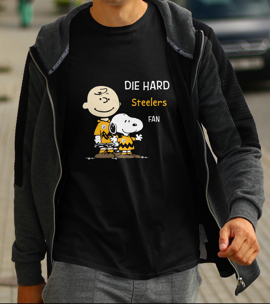Die Hard Steelers Fan Snoopy And Charlie Brown T-Shirt