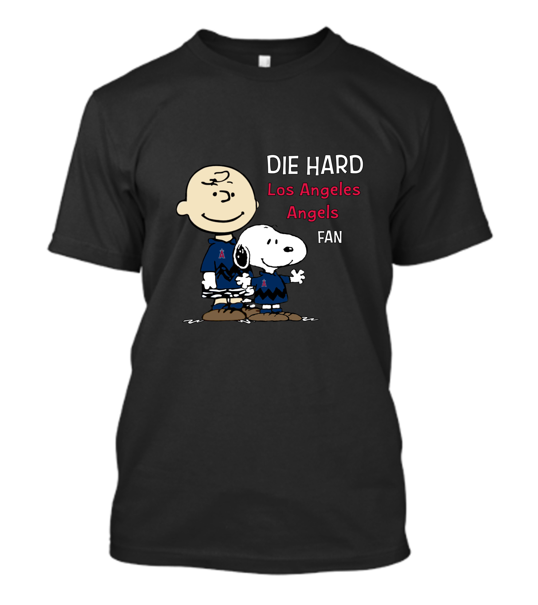 Die Hard Los Angeles Angels Fan Snoopy And Charlie Brown T-Shirt