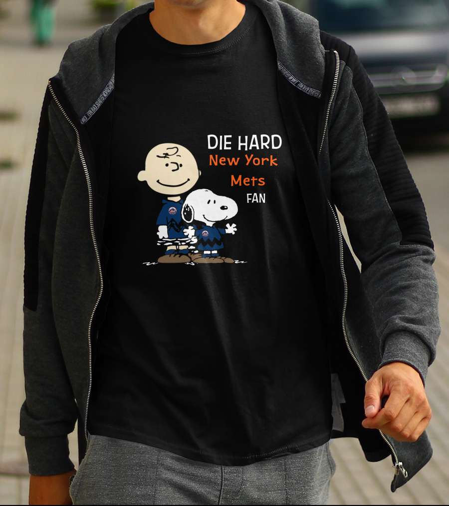 Charlie Brown Snoopy Die Hard New York Mets Fan T-Shirt