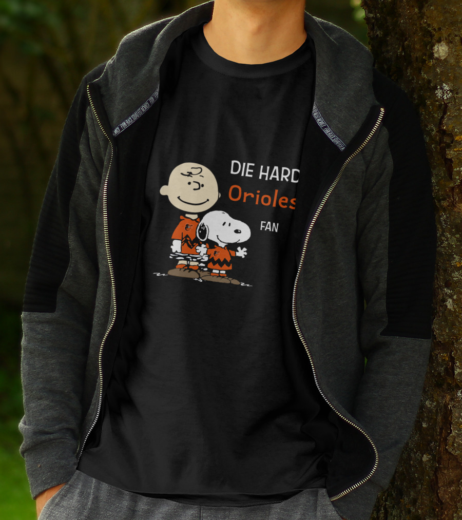 Die Hard Orioles Fan Snoopy Charlie Brown T-Shirt