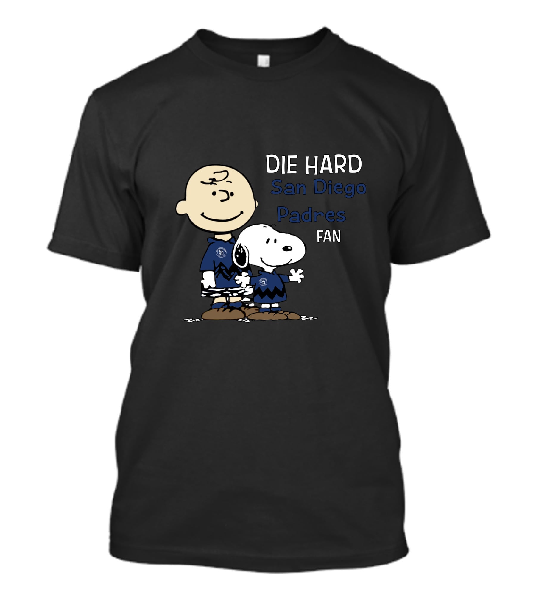 DIE HARD San Diego Padres FAN Snoopy Charlie Brown T-Shirt