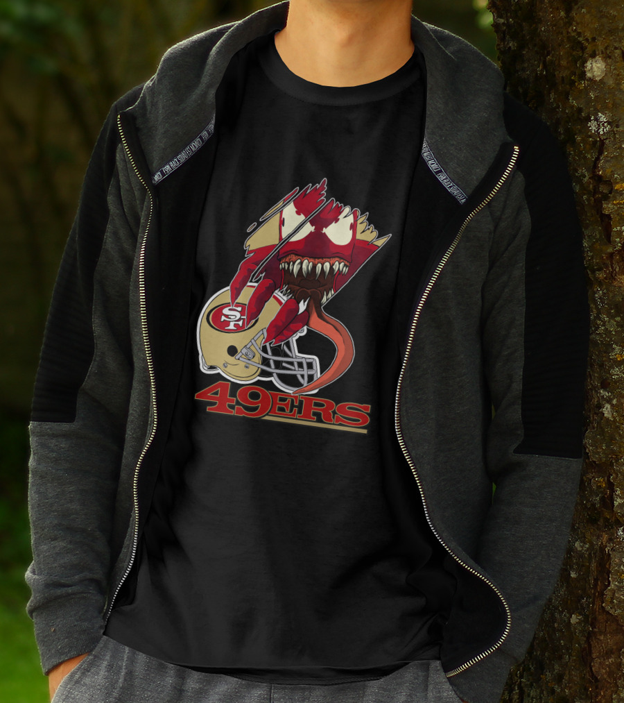 49ers Sf Football Venom Monster Helmet T-Shirt