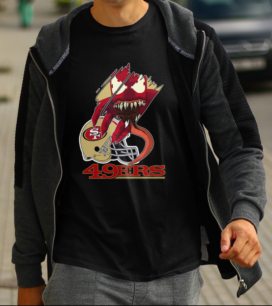 49ers Sf Football Venom Monster Helmet T-Shirt