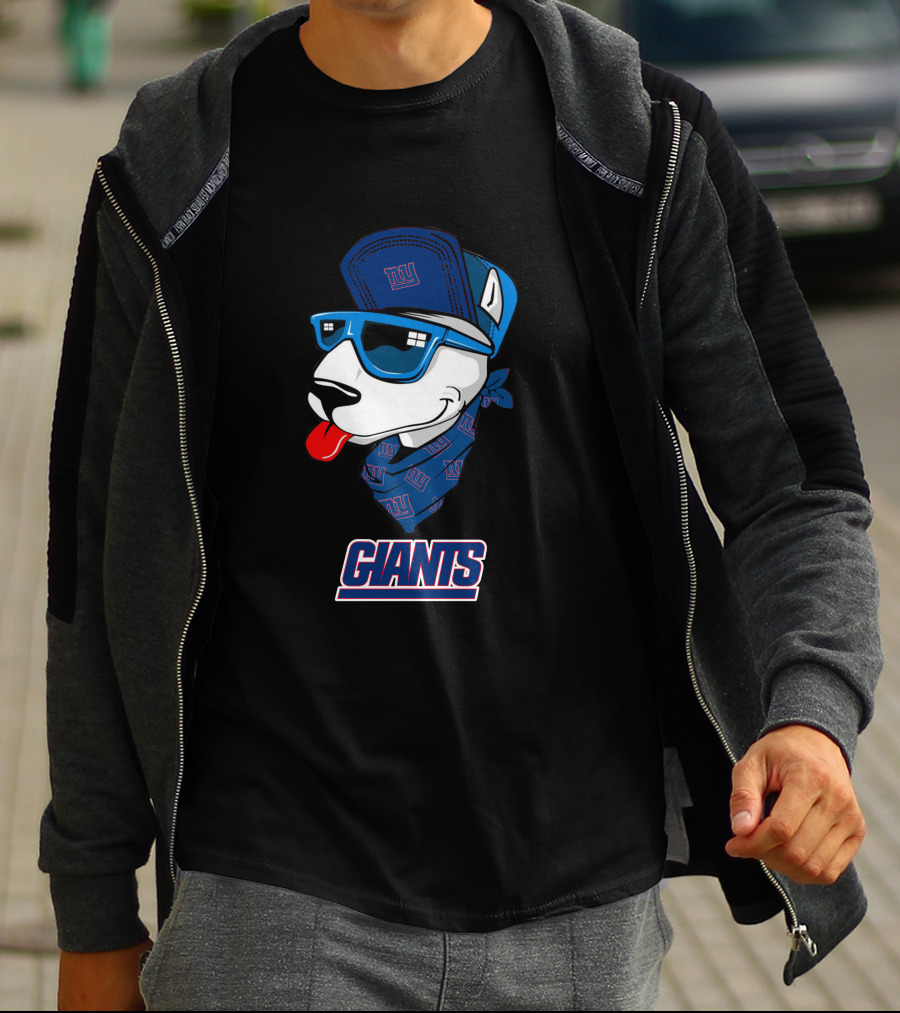 New York Giants Bull Terrier Fan Mascot T-Shirt
