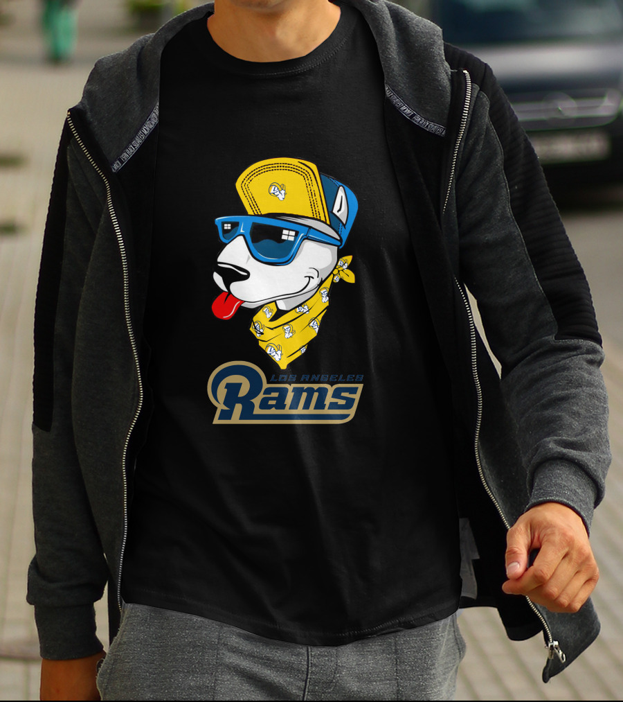 Los Angeles Rams Bull Terrier Fan T-Shirt