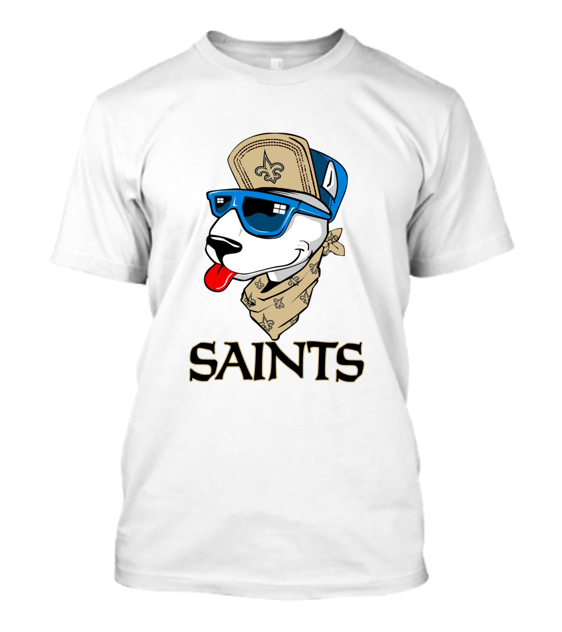 Saints Bull Terrier Fleur-de-Lis Hip Hop T-Shirt