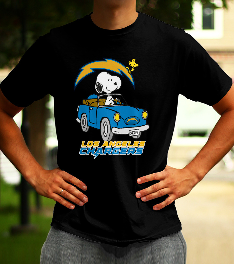 Los Angeles Chargers Snoopy Driving With Woodstock T-Shirt