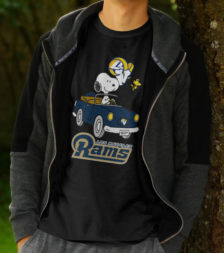 Los Angeles Rams Snoopy Driving With Woodstock T-Shirt
