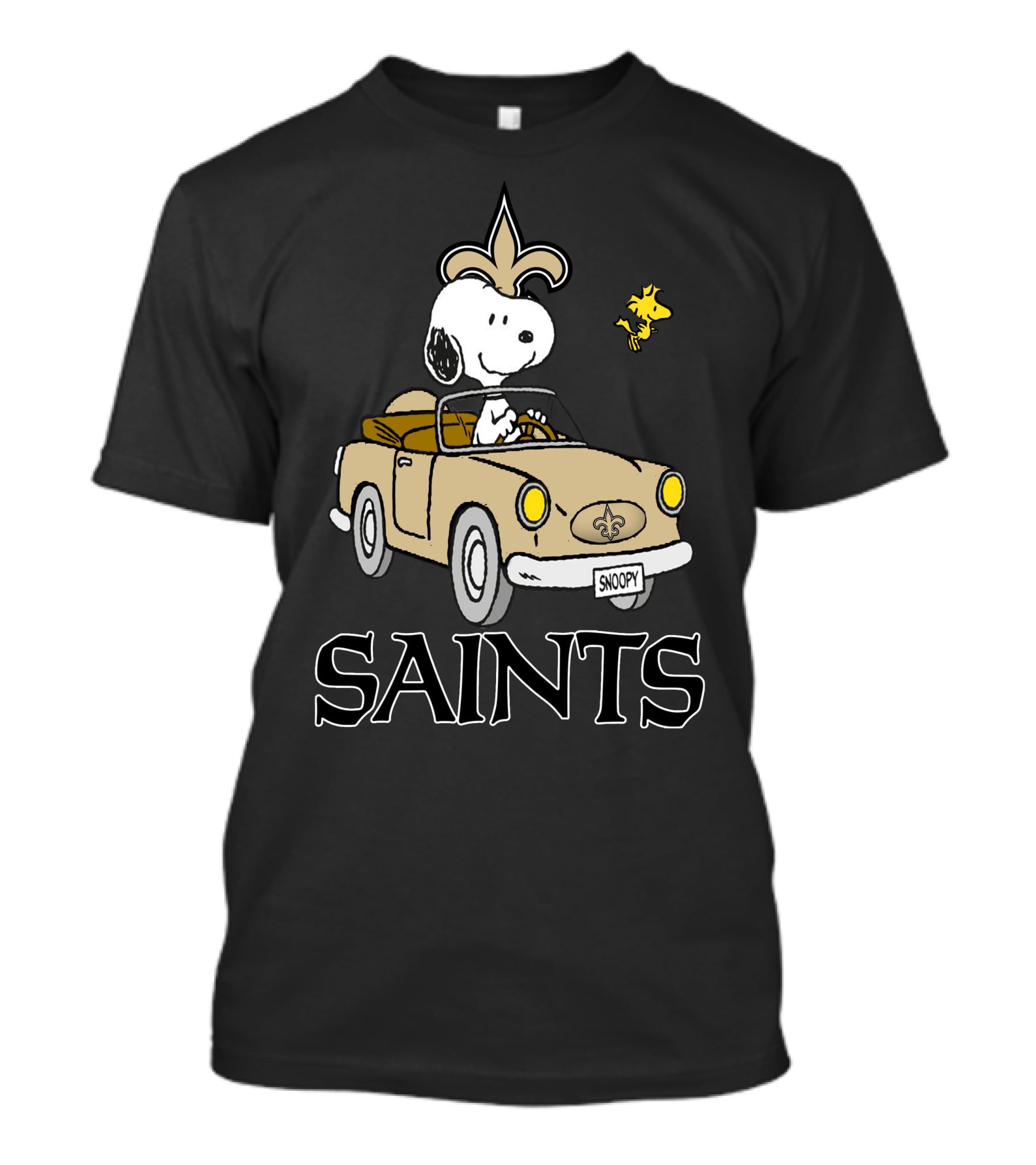Saints Snoopy And Woodstock Driving Adventure T-Shirt
