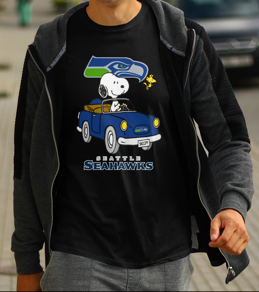 Snoopy Seattle Seahawks Long Ride Adventure T-Shirt
