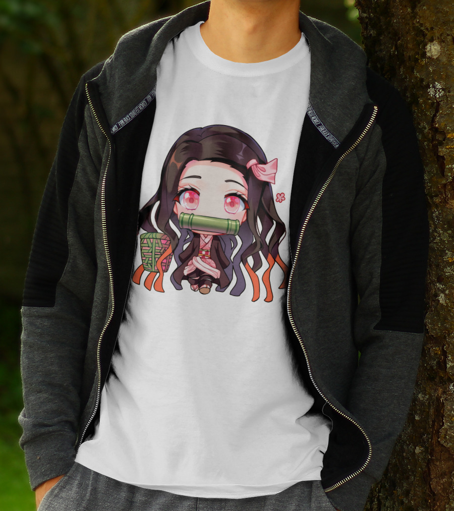 Nezuko Fanart Chibi Style Pink Aesthetic Character T-Shirt