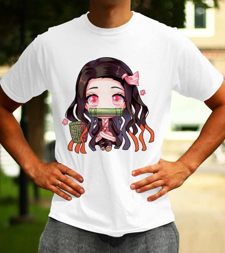 Nezuko Fanart Chibi Style Pink Aesthetic Character T-Shirt