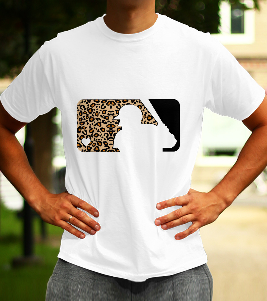 MLB Baseball Leopard Print Batter Silhouette Sublimated T-Shirt