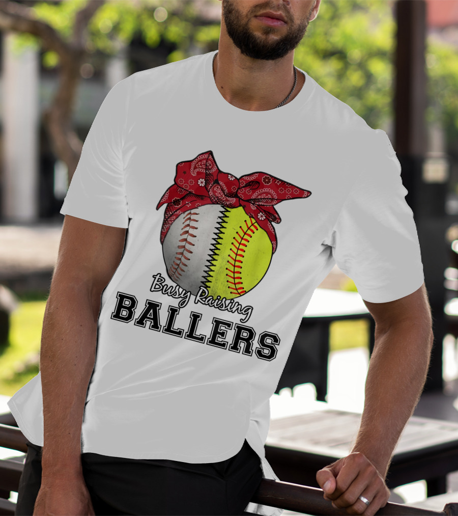 Busy Raising Baseball And Softball Ballers Bandana T-Shirt