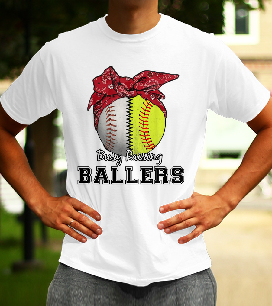 Busy Raising Baseball And Softball Ballers Bandana T-Shirt
