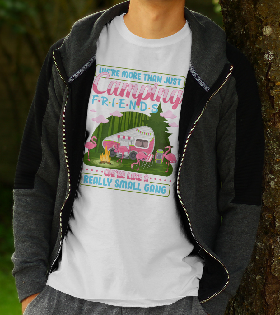 We're More Than Just Camping Friends Flamingo Gang T-Shirt
