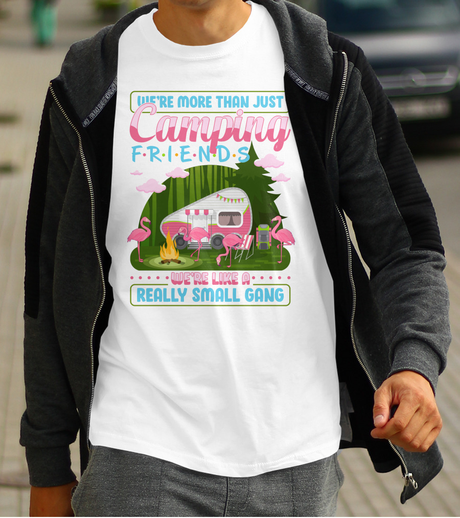 We're More Than Just Camping Friends Flamingo Gang T-Shirt