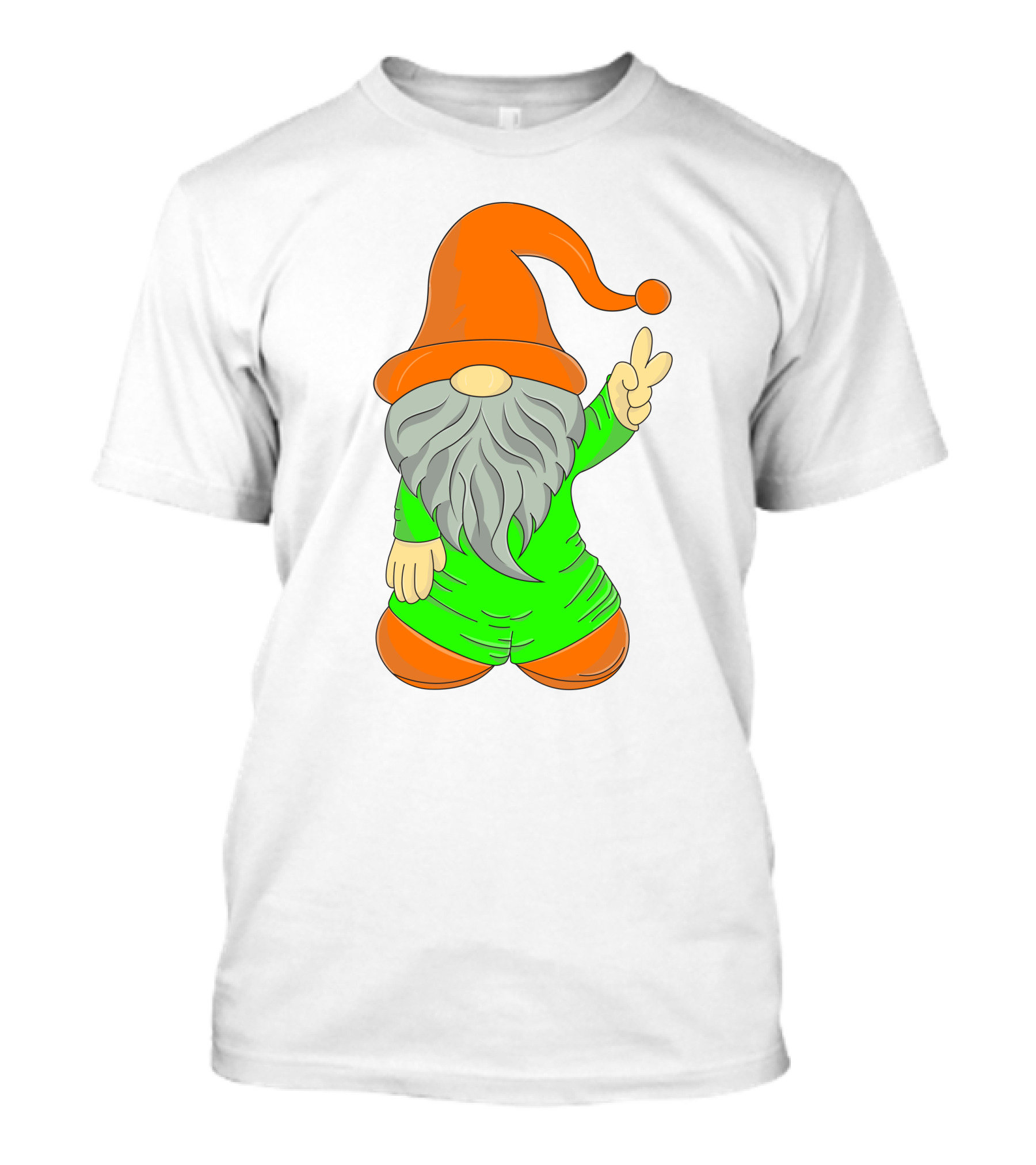 Cute Gnome Say Hi Peace Gesture T-Shirt