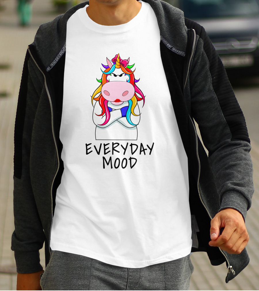 Everyday Mood Grumpy Rainbow Unicorn T-Shirt