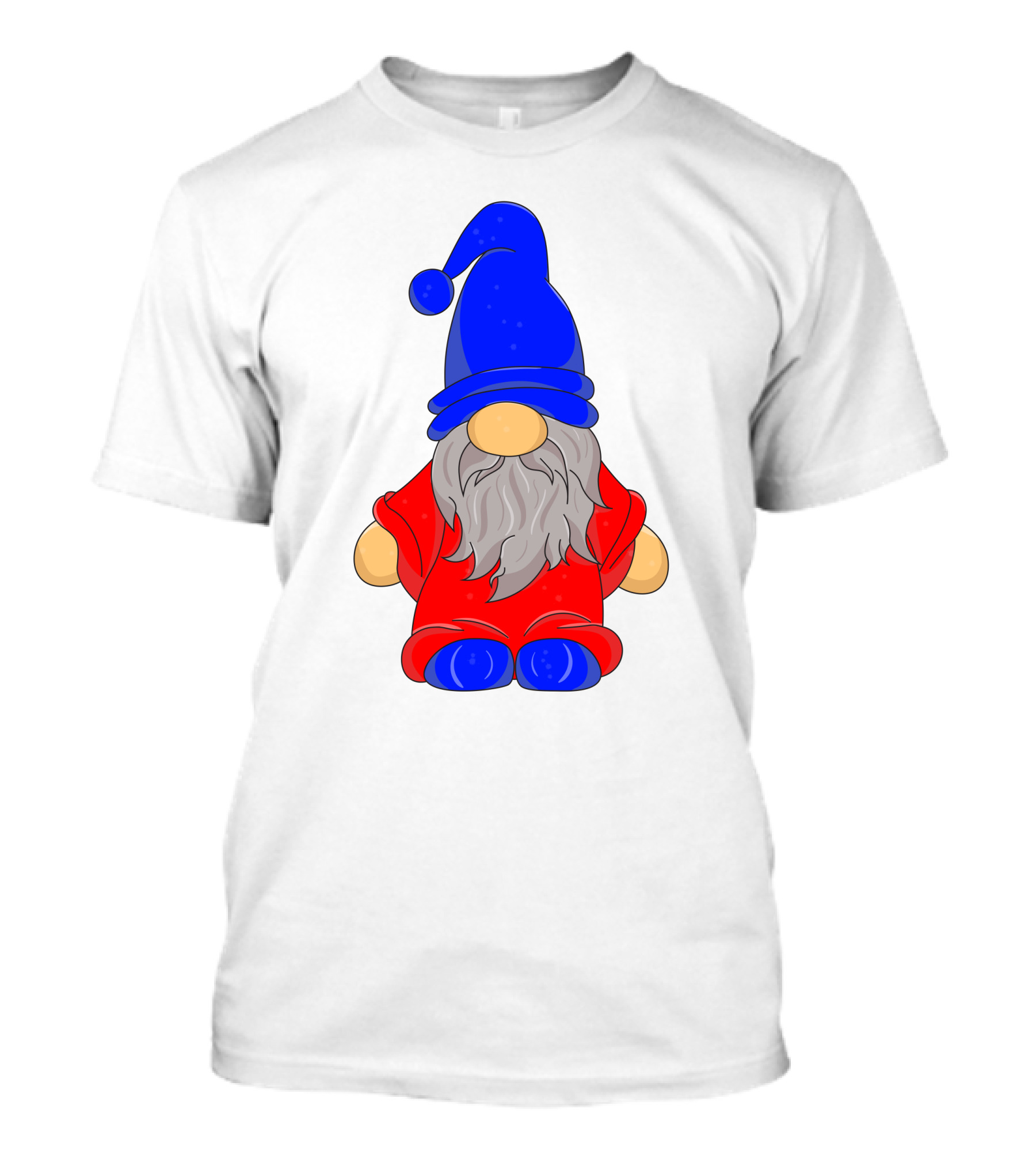 Funny Gnome With Blue Hat And Red Suit T-Shirt